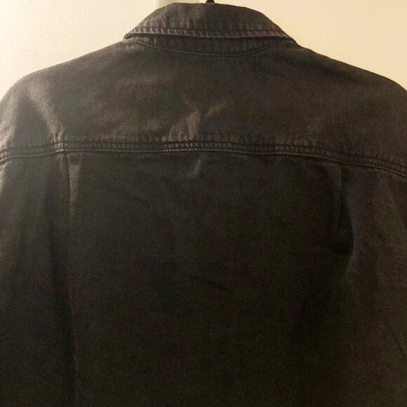 CALVIN KLEIN JEANS BLACK DENIM SNAP FRONT SHIRT WOMEN’S M NWT - Picture 7 of 11